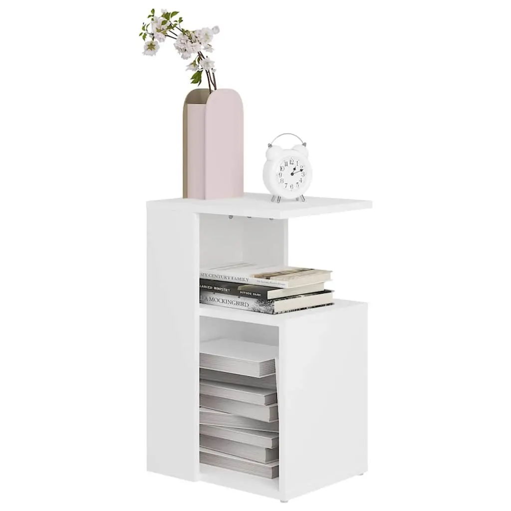 End Table White Modern Storage Coffee Accent Side Table for Living Room Bedroom