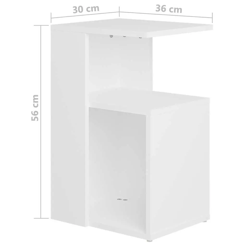 End Table White Modern Storage Coffee Accent Side Table for Living Room Bedroom