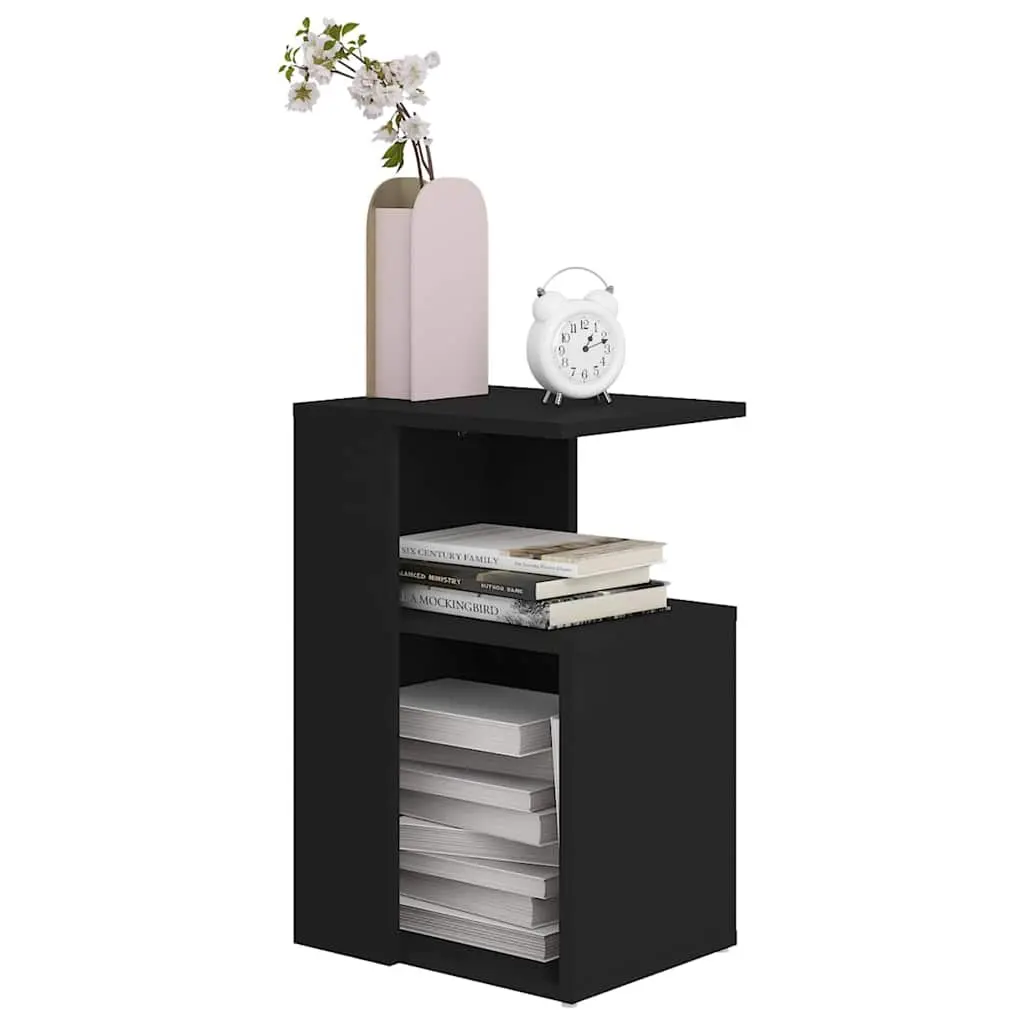 End Table Black Modern Side Storage Coffee Table Accent Furniture Living Room