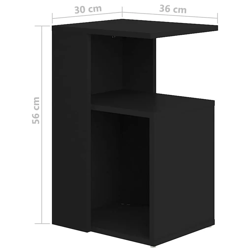 End Table Black Modern Side Storage Coffee Table Accent Furniture Living Room