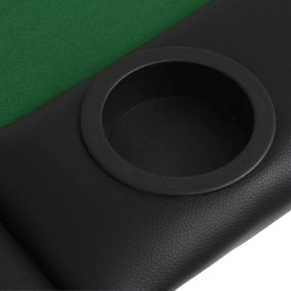 Folding Poker Table 9 Player Oval Gaming Green Padded Dealer Tray Cup Holders