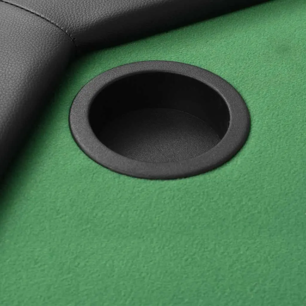 Octagonal Folding Poker Table Green 8 Player Padded Rim Game Surface with Cup Holders