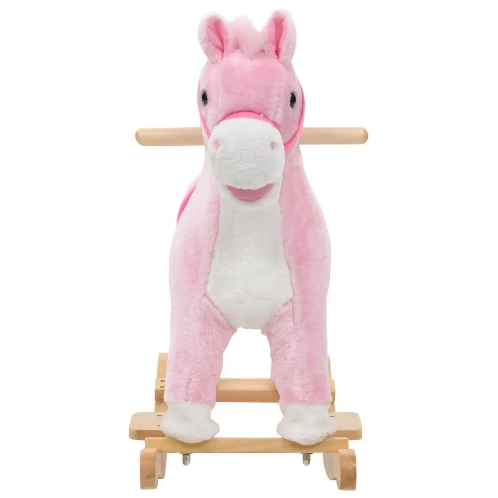 Rocking Horse Plush Riding Toy Pink 65 x 32 x 58 cm