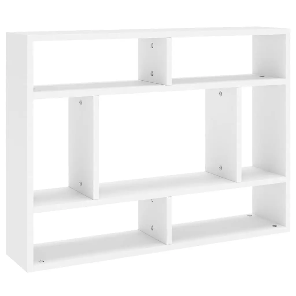 Wall Shelf Storage Display Unit 75x16x55 cm White Open Compartments