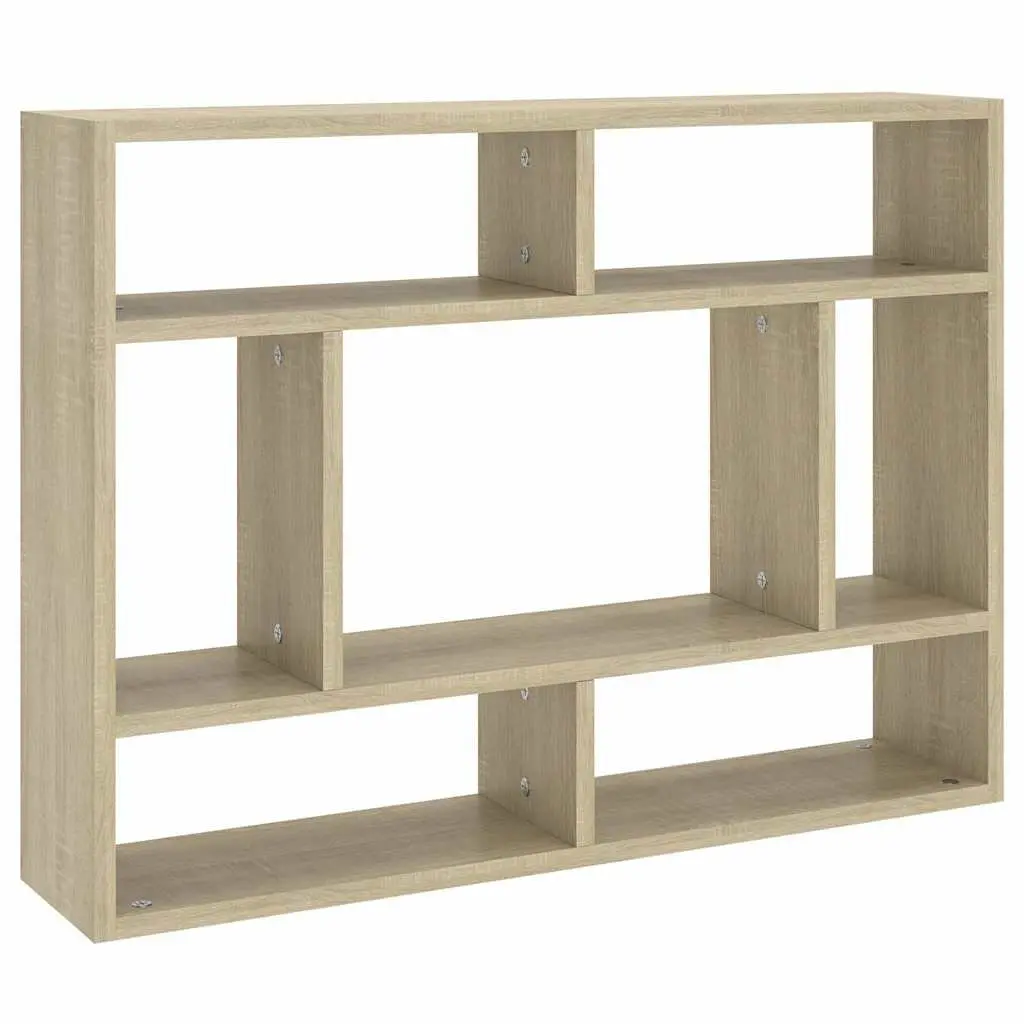 Storage Display Unit Wall Shelf Open Compartment Brown Sonoma Oak 75x16x55cm