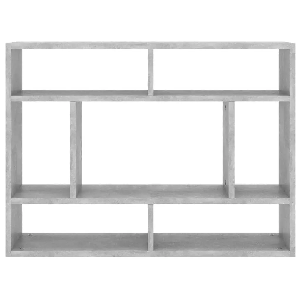 Wall Shelf Grey Storage Display Unit Open Compartments 75 x 16 x 55 cm