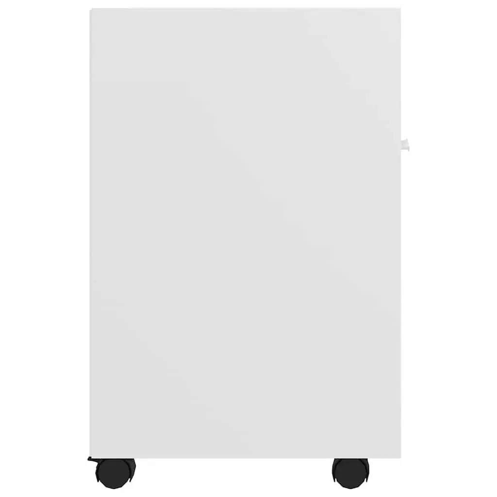 Storage Cabinet with Wheels Engineered Wood Side Table Shelf Compartment White 33 x 38 x 60 cm