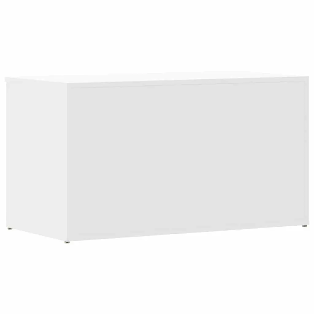 Storage Chest White Modern Living Room Bedroom Organizer Engineered Wood Box