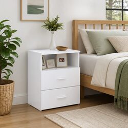 Reassuringly Practical White Nightstand