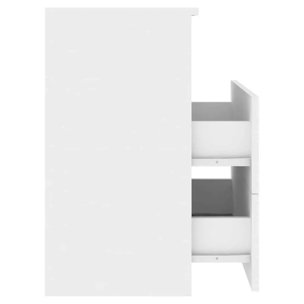 Bedside Table Modern Nightstand Storage Drawers Shelf 50 x 32 x 60 cm White