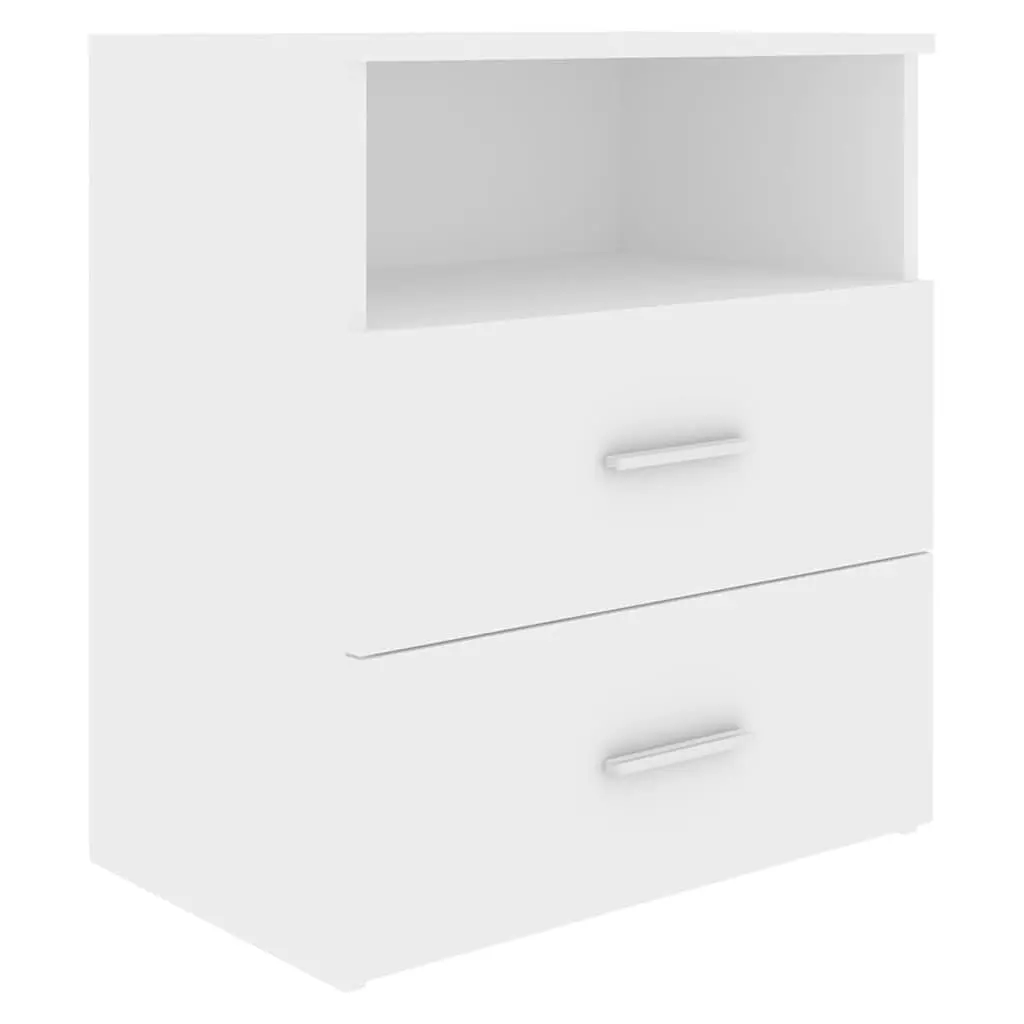 Bedside Tables 2 pcs Storage Drawers Shelf White 50 x 32 x 60 cm