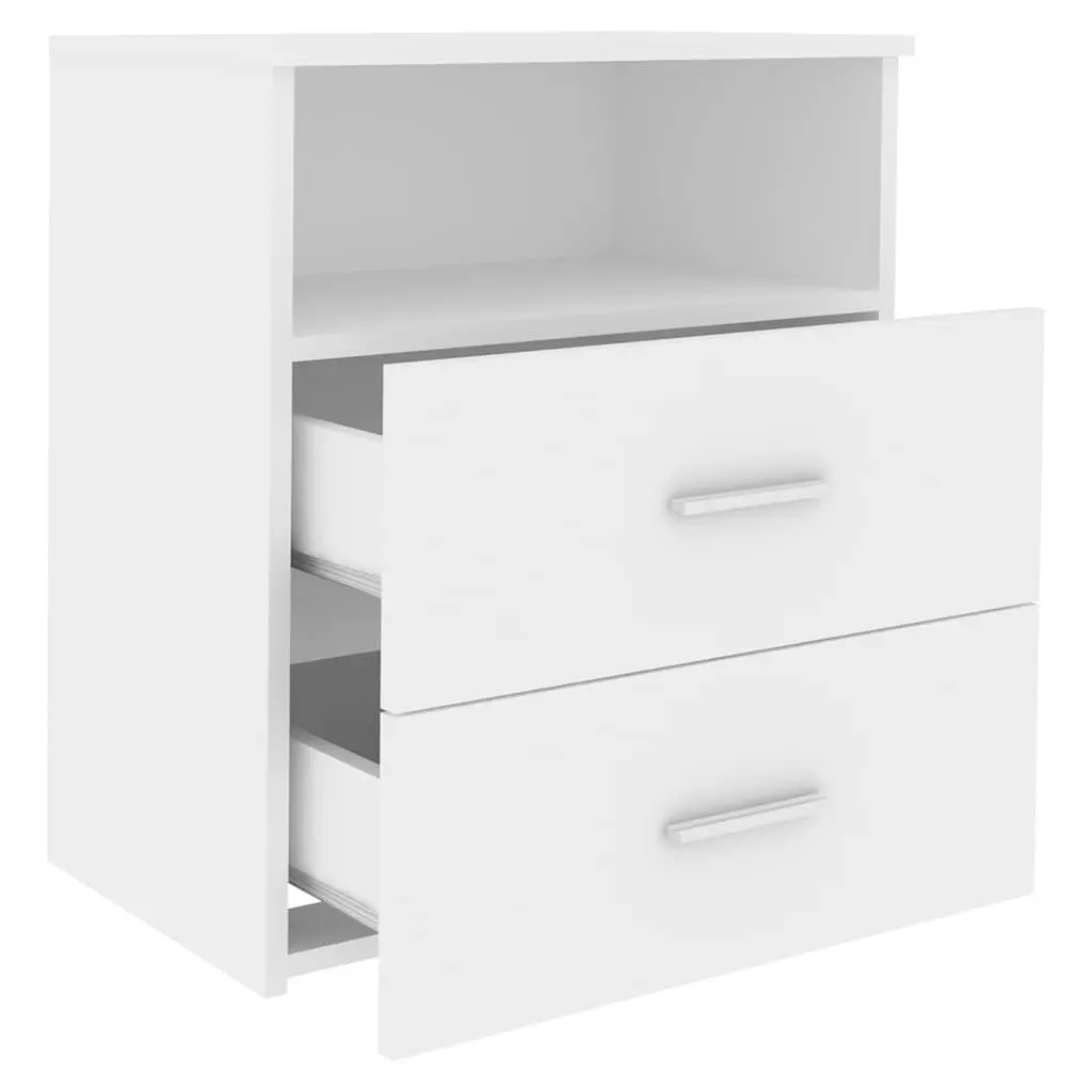 Bedside Tables 2 pcs Storage Drawers Shelf White 50 x 32 x 60 cm