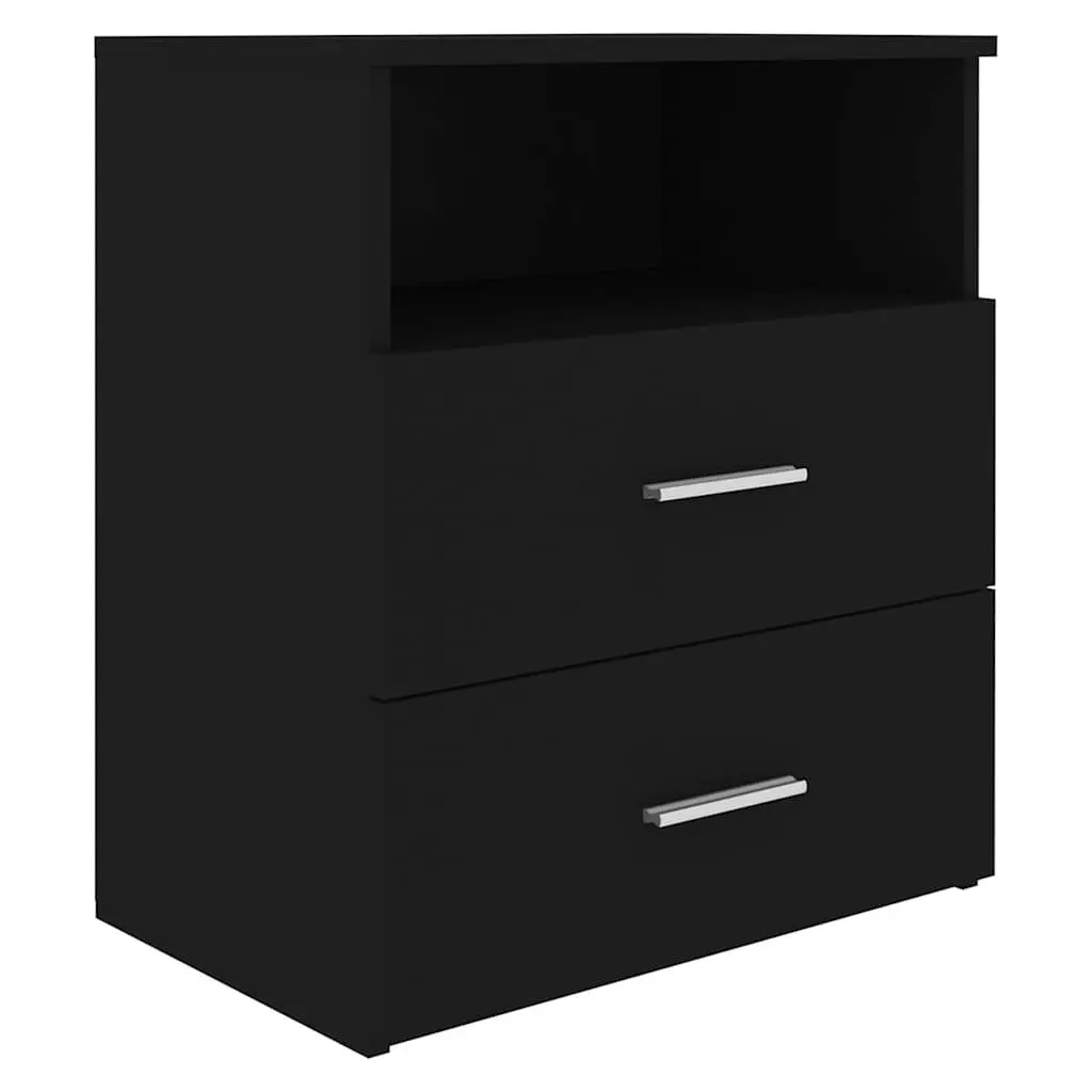 Black Bedside Table with Storage Solutions