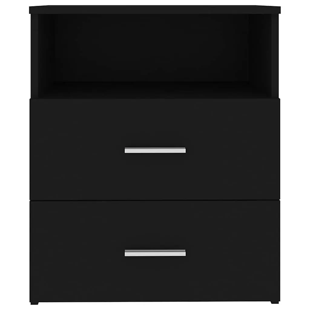 Black Bedside Table with Storage Solutions