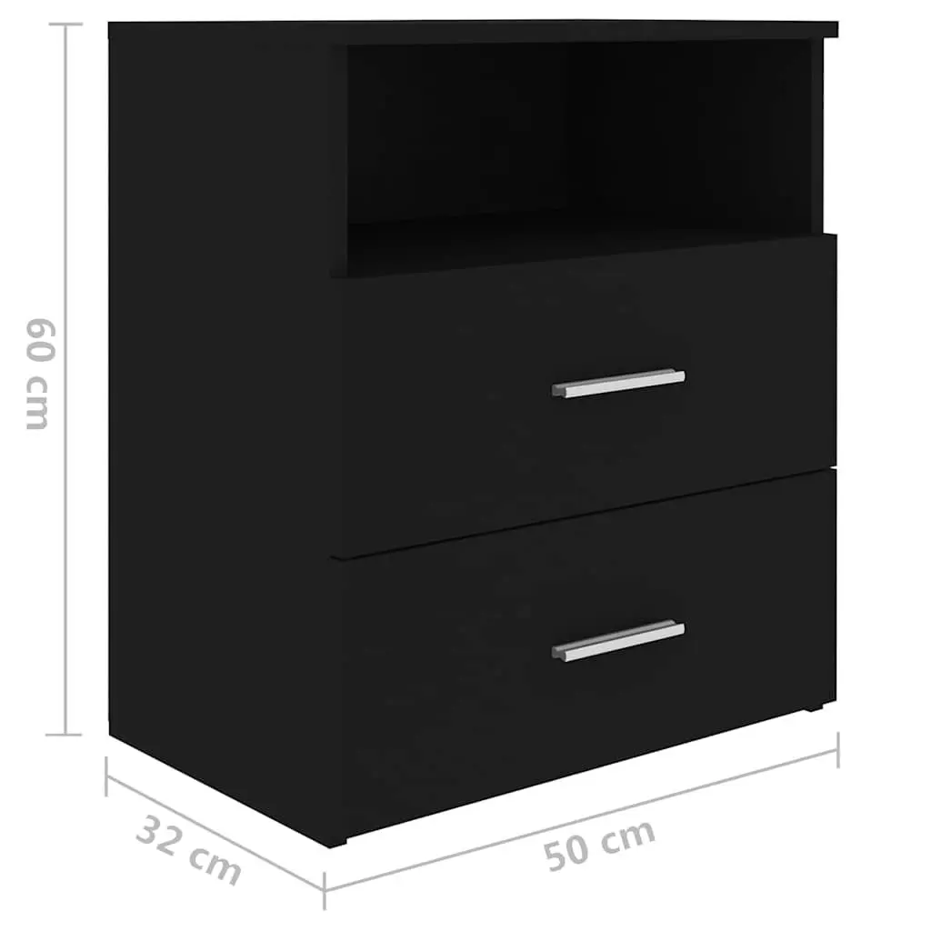 Black Bedside Table with Storage Solutions