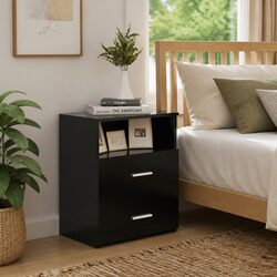 Reliable Black Nightstand Set for Practical Storage
