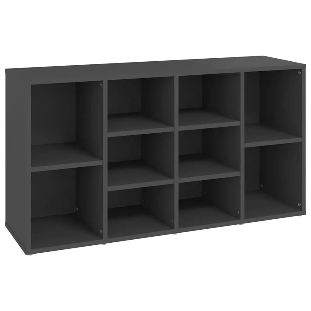 Shoe Bench Storage Organiser Grey 10 Shelves Wardrobe Cabinet Rack