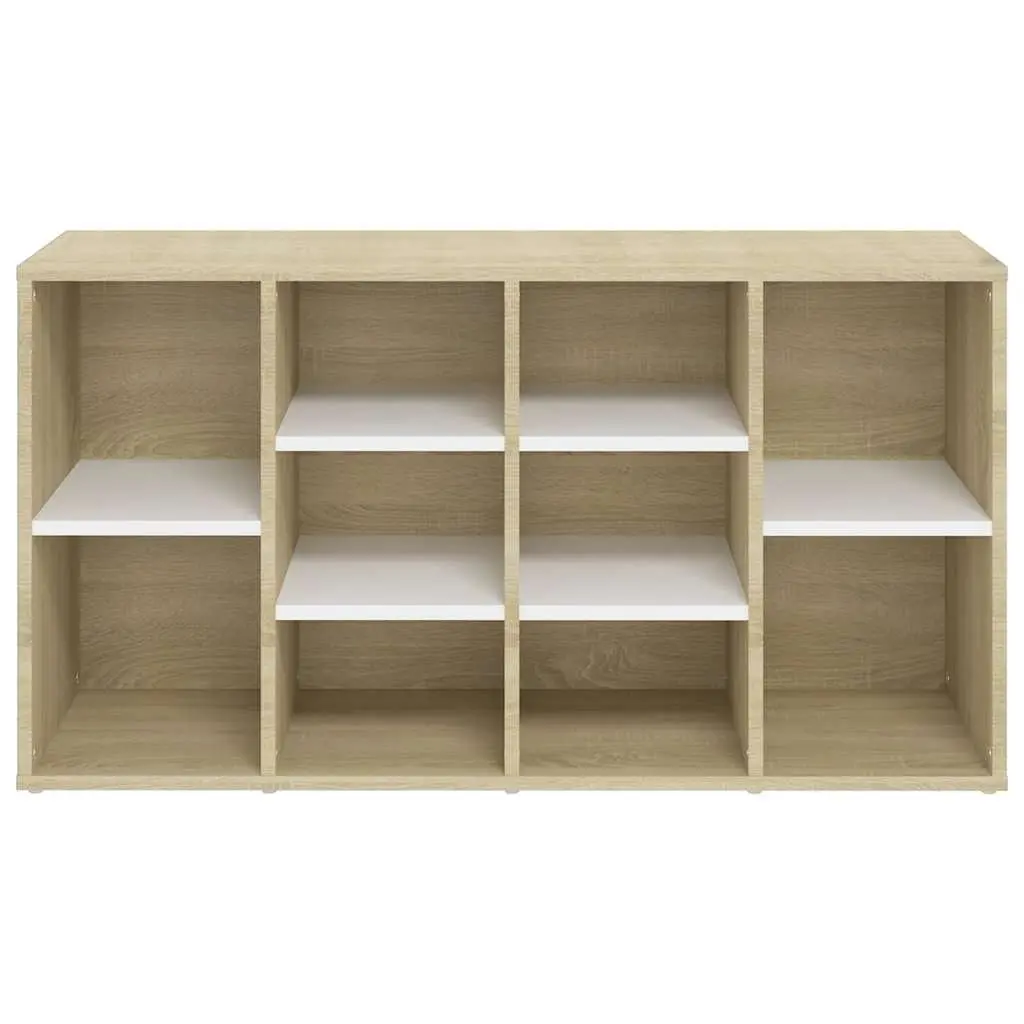 Shoe Bench Storage Cabinet Organiser 10 Shelves Beige 103x30x55 cm