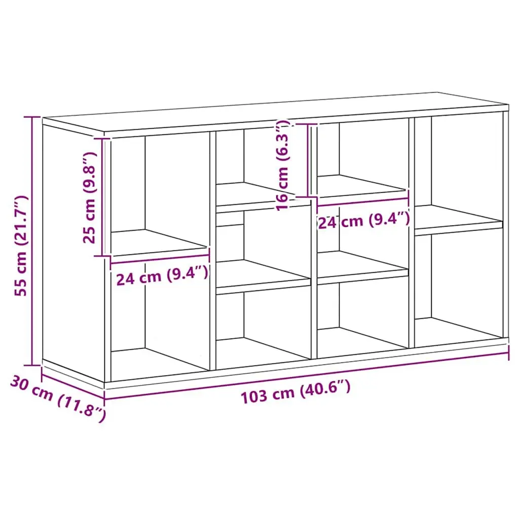 Shoe Bench Storage Cabinet Organiser 10 Shelves Beige 103x30x55 cm