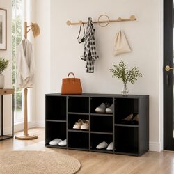 Practical Grey High Gloss Shoe Storage Bench