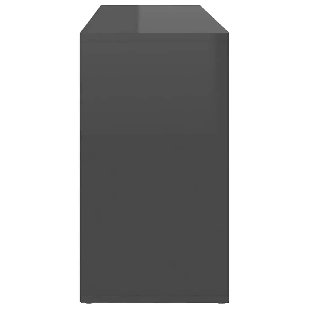 Shoe Storage Cabinet Bench Grey High Gloss 10 Shelf Organiser Multifunctional Home Furniture