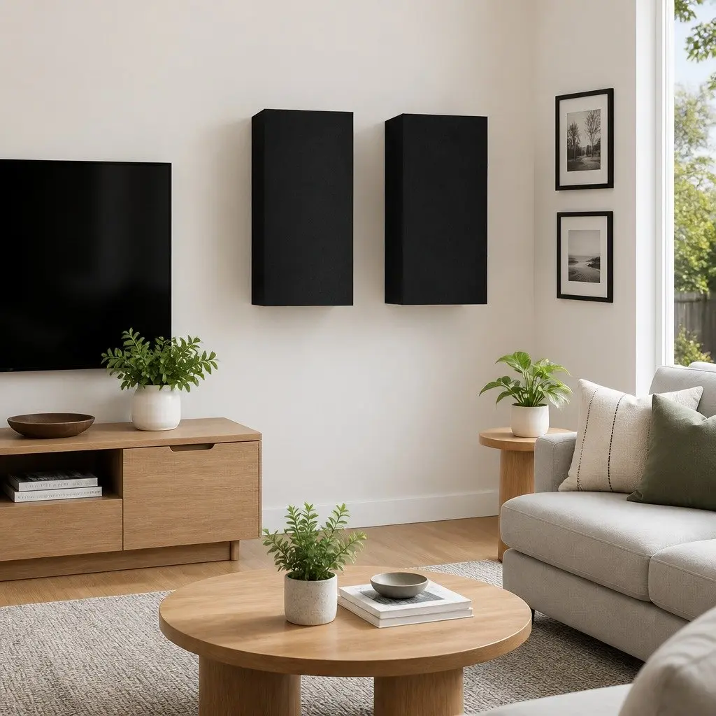Black Wall-Mounted Storage Cabinets Set 2 Pieces for TV Living Room Shelving Unit