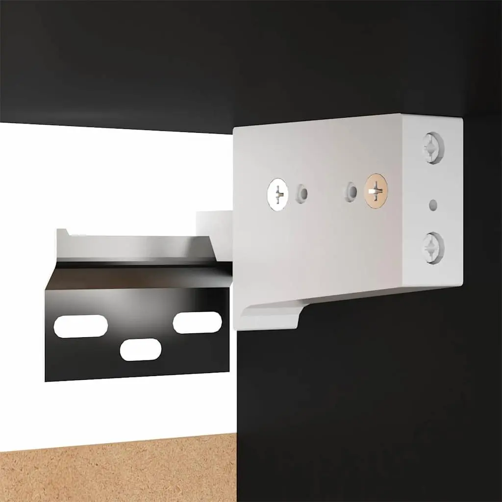 Black Wall-Mounted Storage Cabinets Set 2 Pieces for TV Living Room Shelving Unit