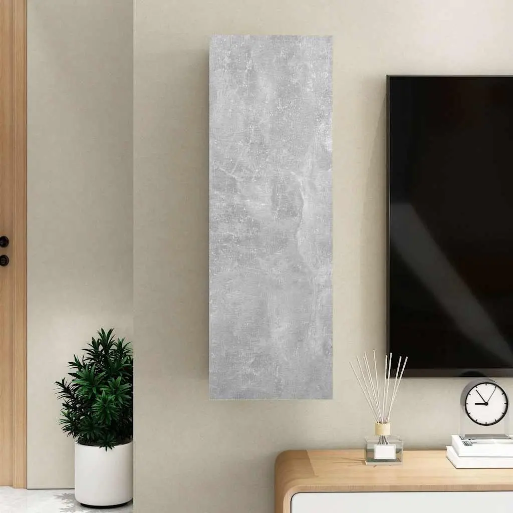 Wall-Mounted TV Cabinet Grey 30.5x30x90 cm Engineered Wood Shelves Storage