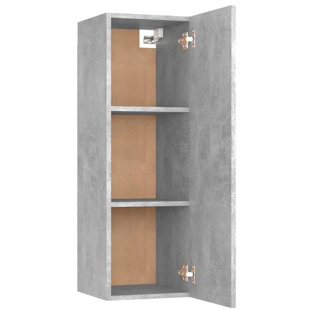 Wall-Mounted TV Cabinet Set 2 pcs Grey Living Room Storage Shelving Unit