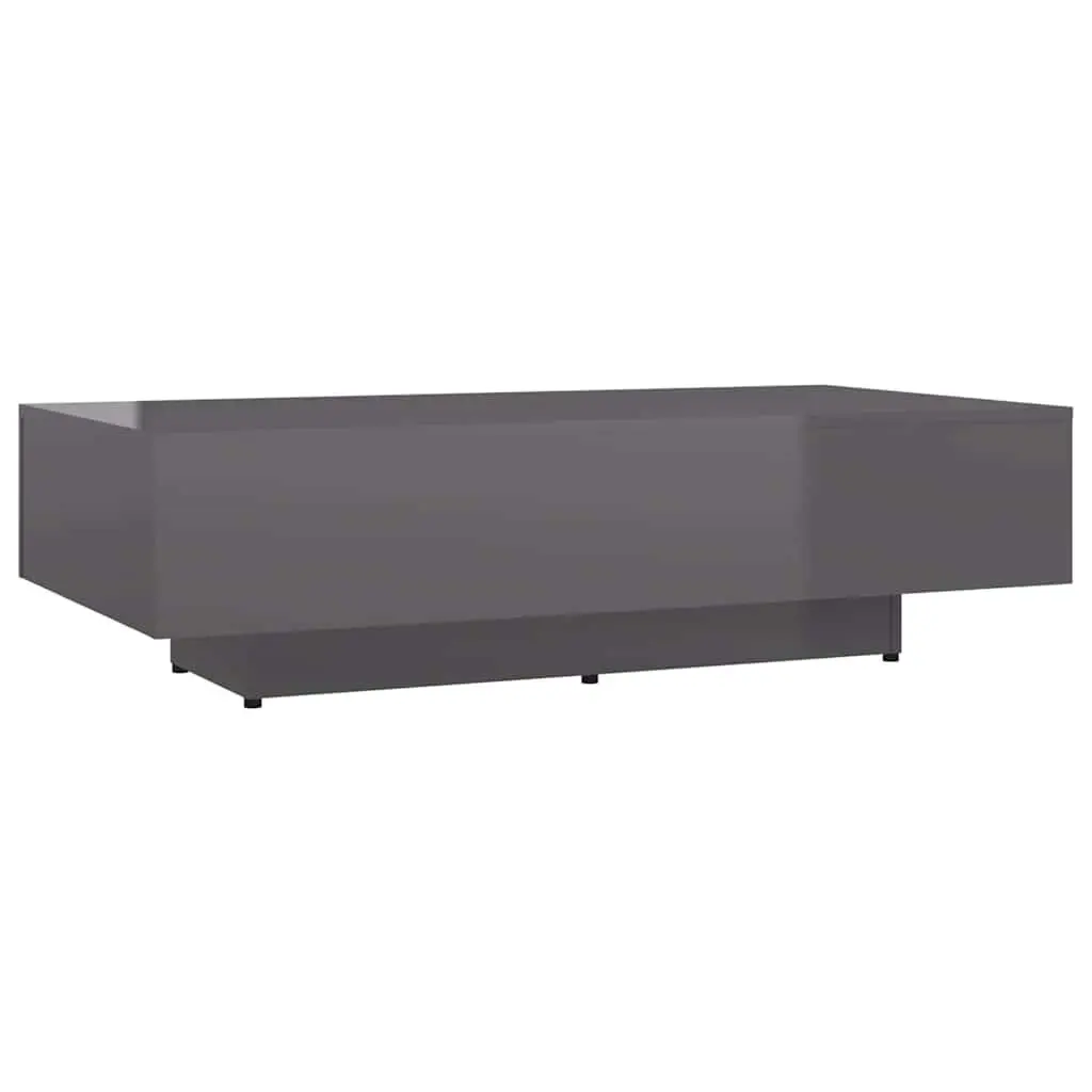 Coffee Table Modern Grey High Gloss Accent Living Room Furniture Side Table