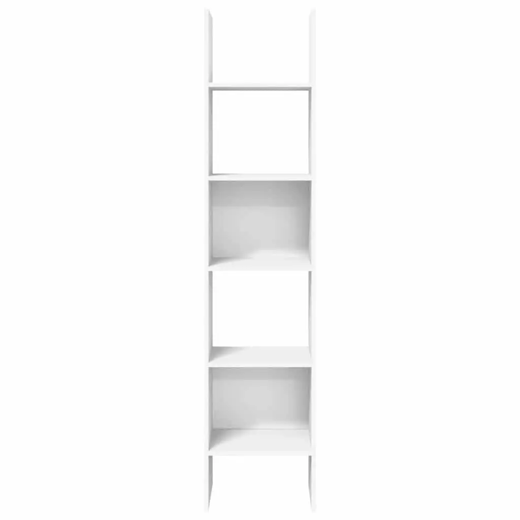 Book Cabinet White Engineered Wood Storage Shelving Unit 5 Compartments Display