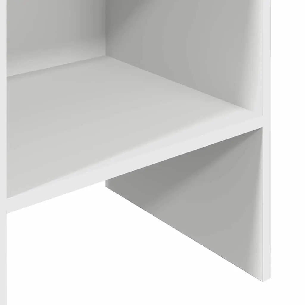 Book Cabinet White Engineered Wood Storage Shelving Unit 5 Compartments Display