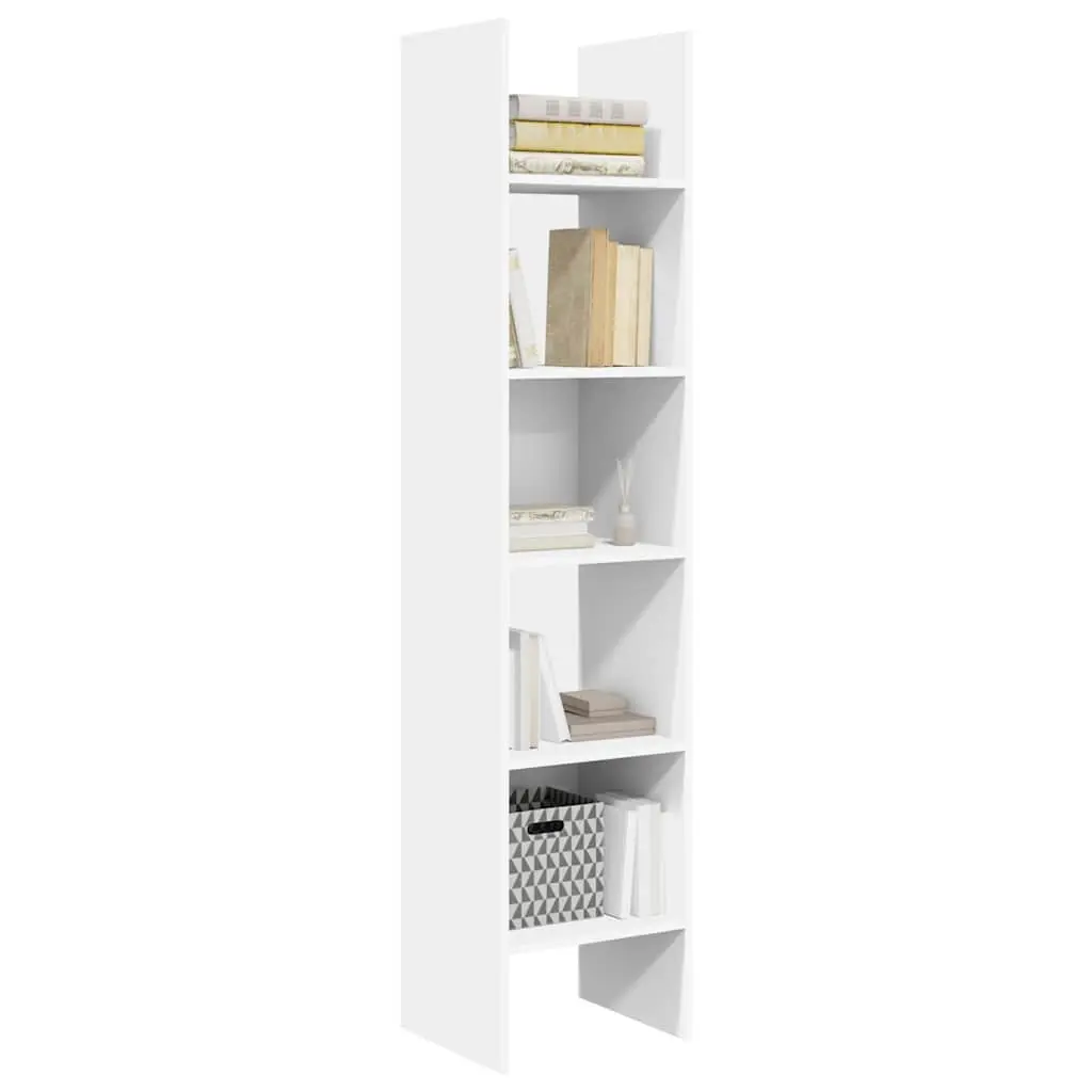 Book Cabinet White Engineered Wood Storage Shelving Unit 5 Compartments Display