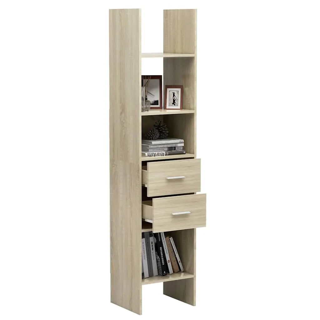 Book Cabinet 40x35x180cm Engineered Wood Storage Shelving Unit with Drawers