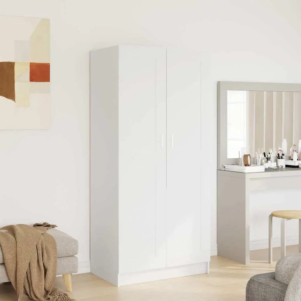 Wardrobe Cabinet Storage Organizer 82.5 x 51.5 x 180 cm White
