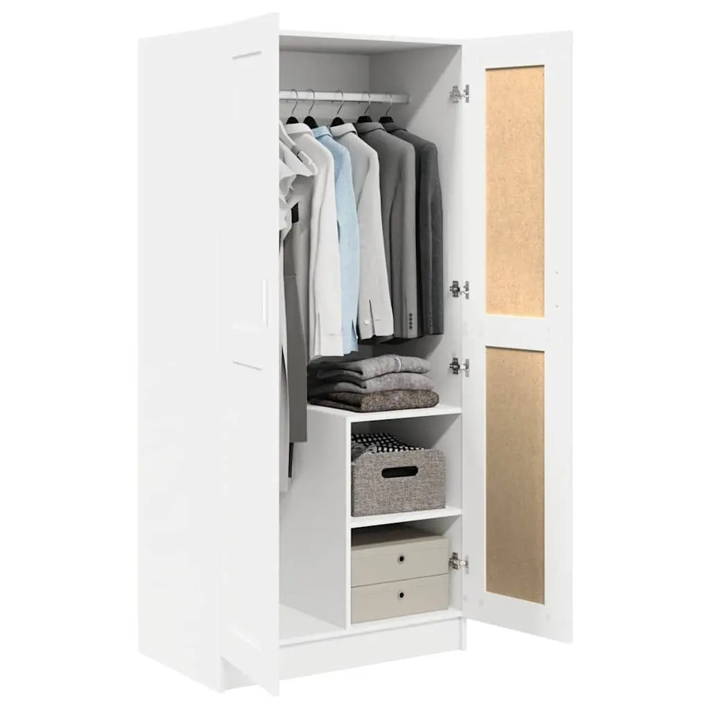 Wardrobe Cabinet Storage Organizer 82.5 x 51.5 x 180 cm White