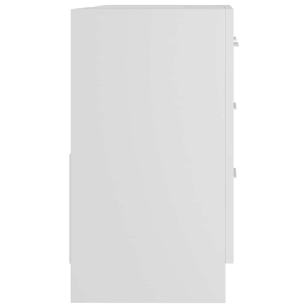Bathroom Sink Cabinet White Engineered Wood Vanity Unit 63W x 30D x 54H cm