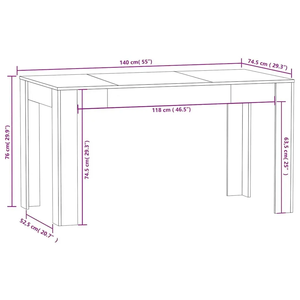 Dining Table White Kitchen Dining Room Furniture Modern Design Sturdy Stable