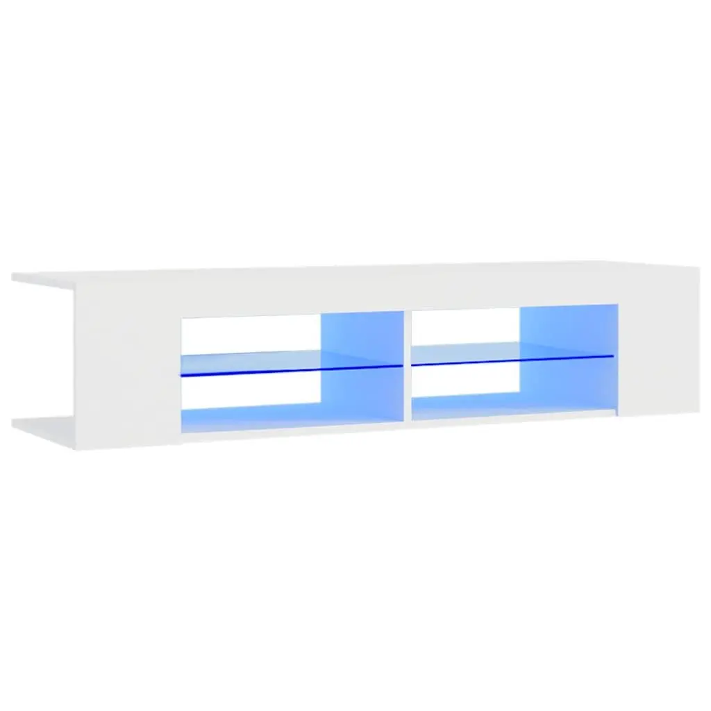 White TV Cabinet with RGB LED Lighting