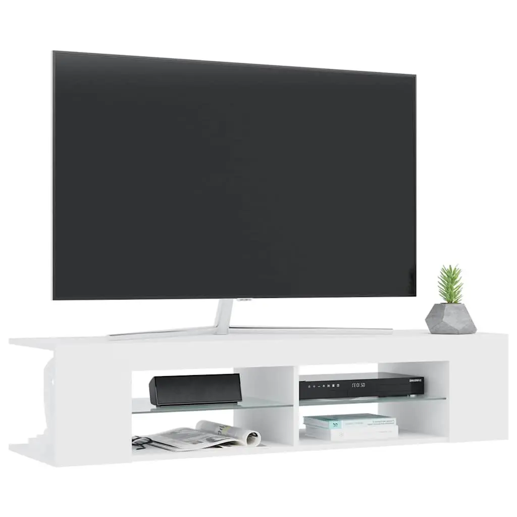 White TV Cabinet with RGB LED Lighting