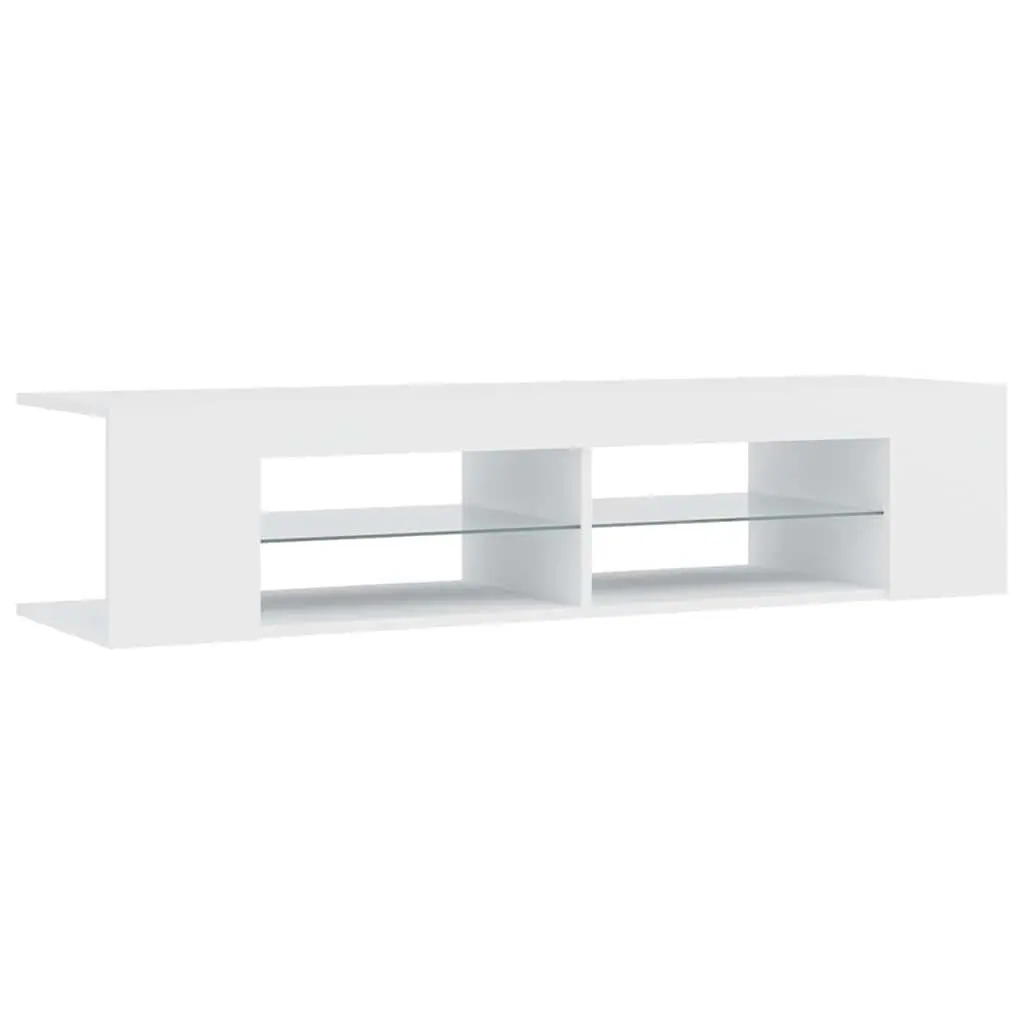 White TV Cabinet with RGB LED Lighting