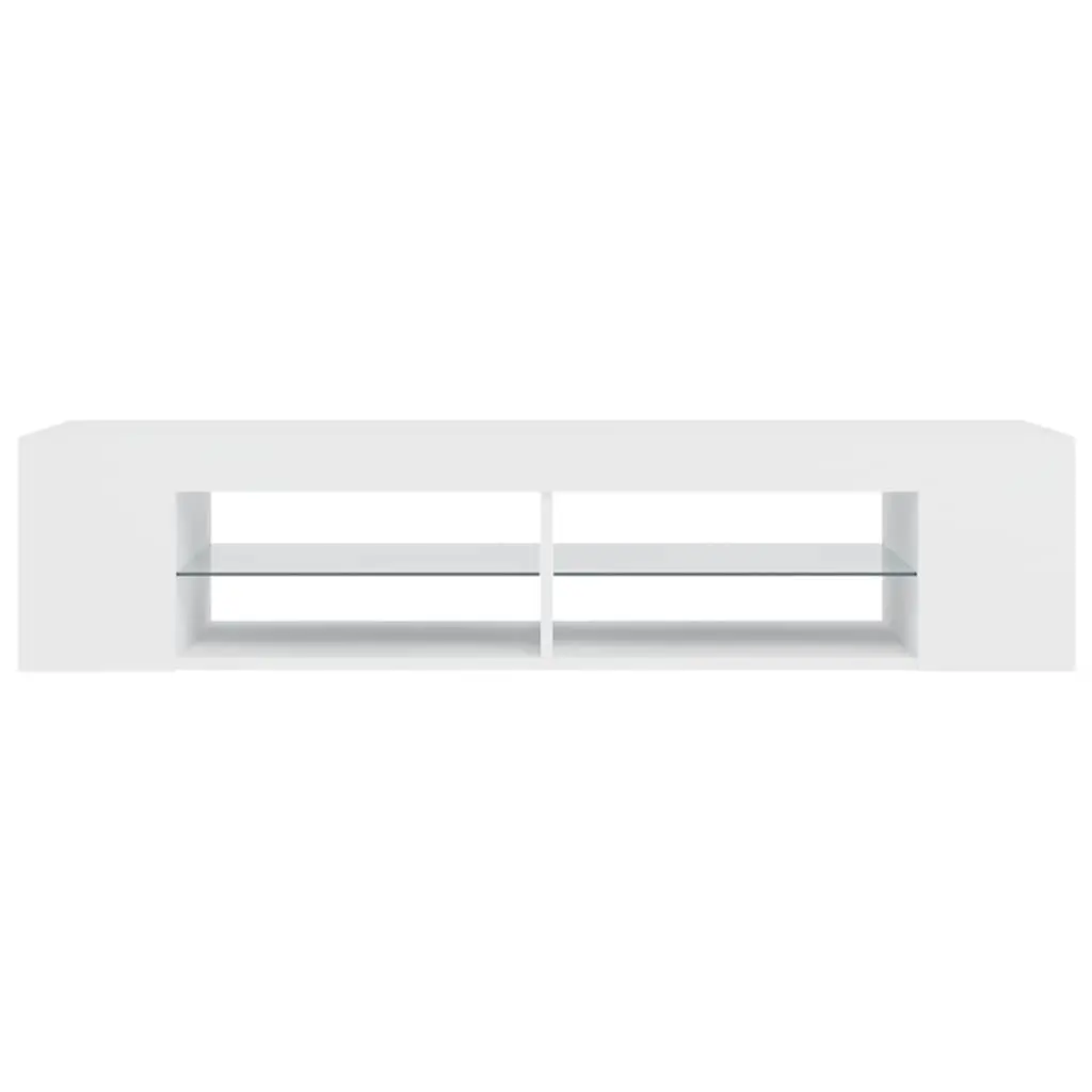 White TV Cabinet with RGB LED Lighting