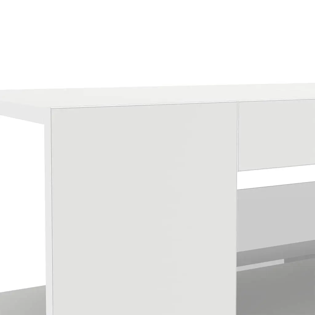 White TV Cabinet with LED Lighting and Storage