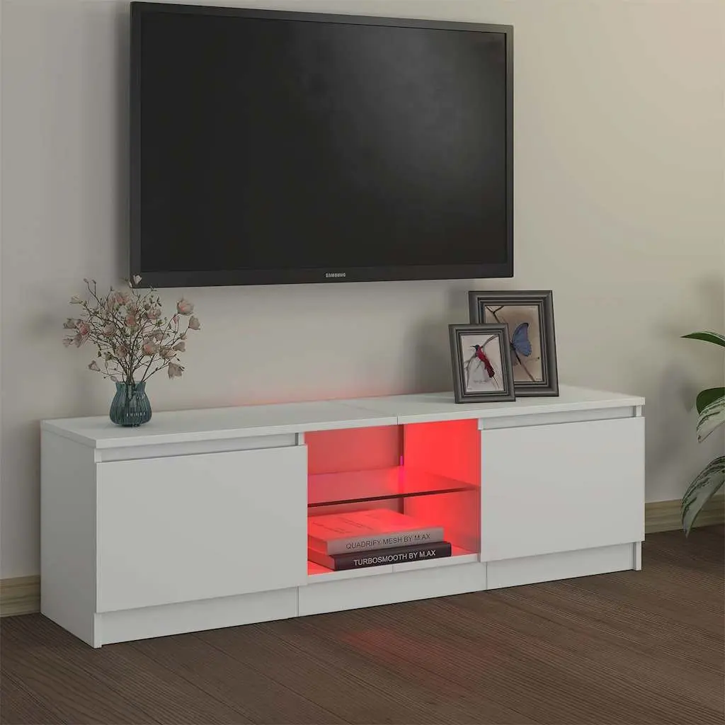 TV Cabinet Modern LED Media Unit Storage 120x30x36cm White