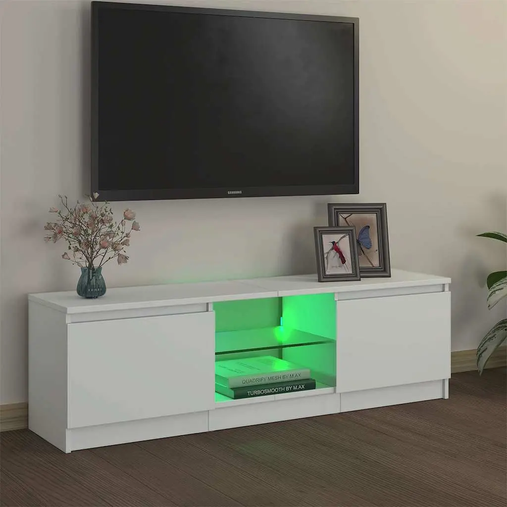 TV Cabinet Modern LED Media Unit Storage 120x30x36cm White