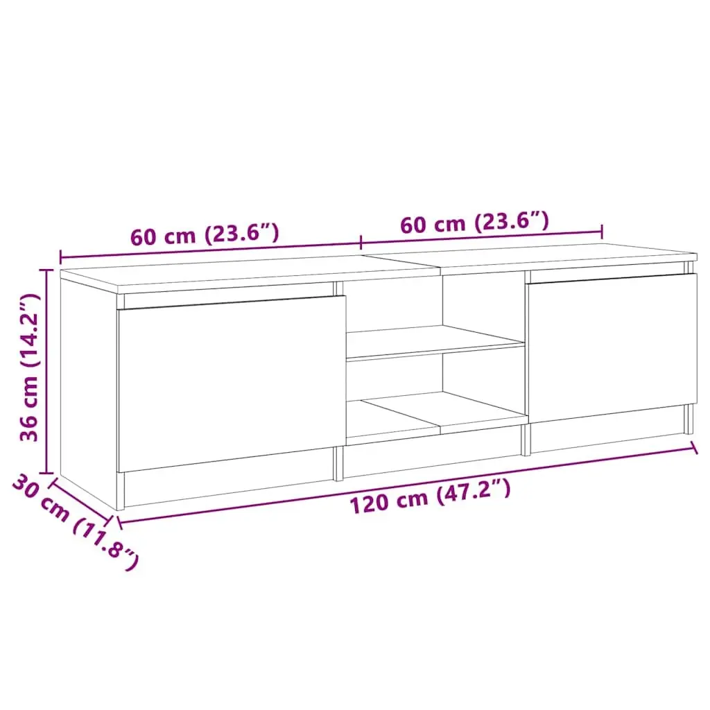 Black TV Cabinet with Integrated LED Lights