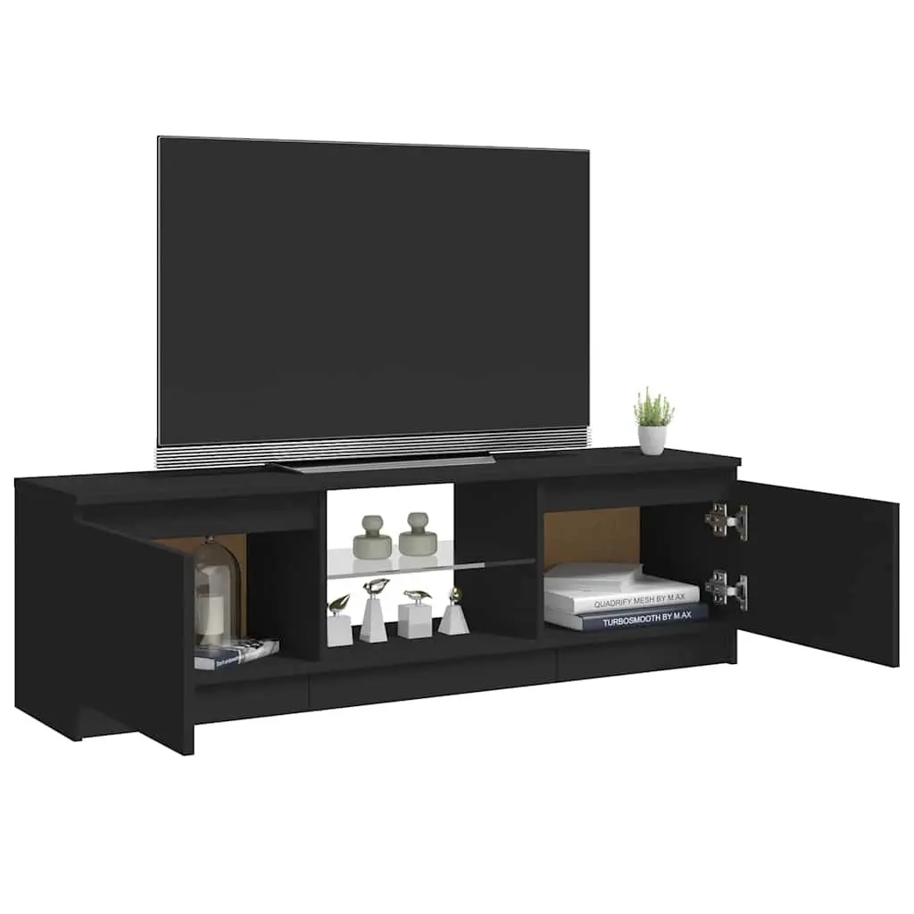 Black TV Cabinet with Integrated LED Lights