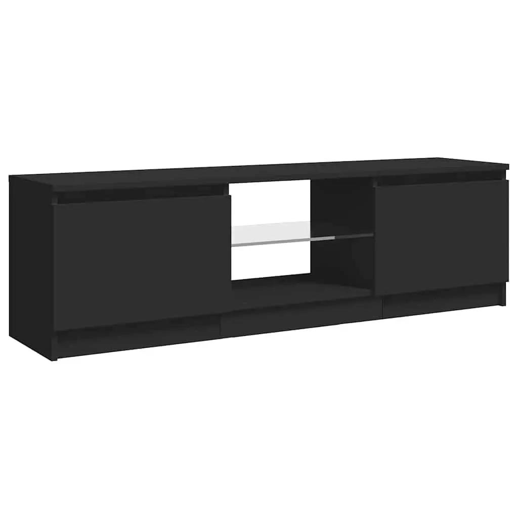 Black TV Cabinet with Integrated LED Lights