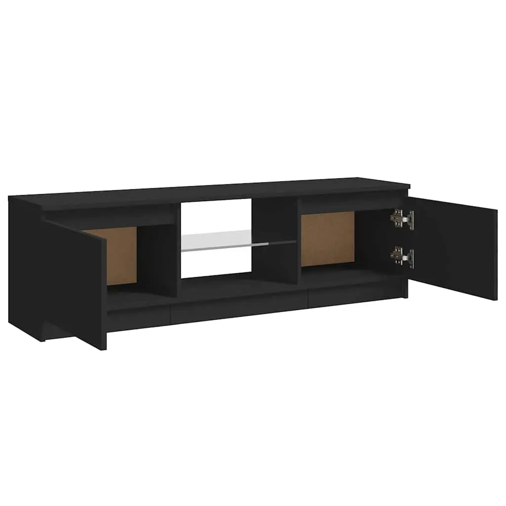 Black TV Cabinet with Integrated LED Lights