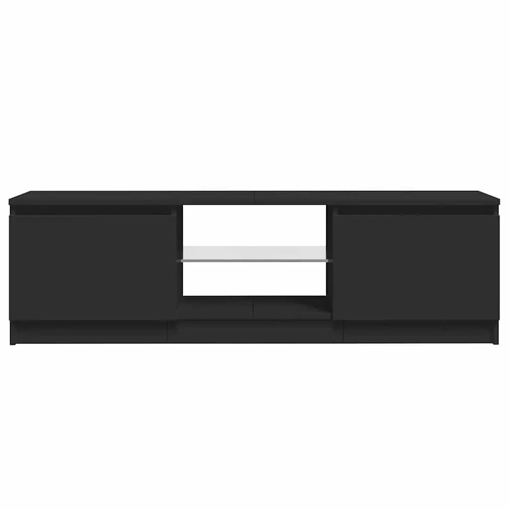 Black TV Cabinet with Integrated LED Lights